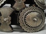 Very Important Vintage Native American Navajo Bruce Morgan Sterling Silver Concho Belt-Nativo Arts