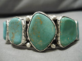 Superior Vintage Native American Navajo Bill Slim Royston Turquoise Sterling Silver Bracelet-Nativo Arts