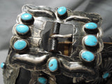 Hand Wrought Vintage Native American Navajo Turquoise Sterling Silver Concho Belt Old-Nativo Arts