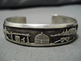 Exceptional Vintage Native American Navajo Storyteller Sterling Silver Bracelet-Nativo Arts