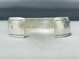 Authentic Vintage Native American Navajo Thomas Singer Sterling Silver Geomtric Bracelet-Nativo Arts