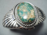 Massive Vintage Native American Navajo Godber Turquoise Sterling Silver Bracelet Old-Nativo Arts