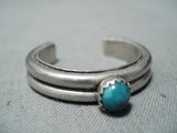 Classic Vintage Native American Navajo Royston Turquoise Sterling Silver Open Ring-Nativo Arts