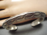 Heavy 52 Gram Thick Vintage Native American Navajo Sterling Silver Sun Stamp Bracelet-Nativo Arts