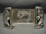 Huge Native American Navajo Silver Garden Turquoise Coral Sterling Bracelet Cuff-Nativo Arts