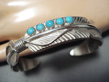 Impressive Native American Navajo Sleeping Beauty Turquoise Sterling Silver Bracelet-Nativo Arts