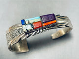 One Of Best Vintage Native American Navajo Dave Tune Turquoise Inlay Sterling Silver Bracelet-Nativo Arts