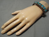 Incredible Vintage Native American Navajo Turquoise Sterling Silver Bracelet Old Cuff-Nativo Arts