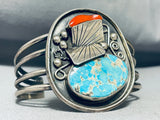 Important Easter Blue Turquoise Vintage Native American Navajo Sterling Silver Bracelet-Nativo Arts