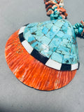 Native American Huge Vintage Santo Domingo Turquoise Shell Sterling Silver Heishi Necklace-Nativo Arts