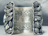 Native American 219 Gram Horse Sterling Silver Wide Turquoise Bracelet Cuff-Nativo Arts