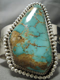Huge Heavy Native American Navajo Ray Nez Native American Navajo Turquoise Sterling Silver Bracelet-Nativo Arts