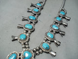 Bisbee Turquoise Vintage Native American Navajo Sterling Silver Squash Blossom Necklace Old-Nativo Arts