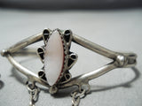 Exquisite Navajo Abalone Sterling Silver Slave Bracelet Native American-Nativo Arts