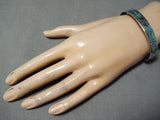 One Of Oldest Vintage Native American Navajo Thomas Singer Turquoise Sterling Silver Bracelet-Nativo Arts