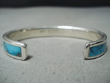 Dramatic Zuni Kingman Turquoise Sterling Silver Bracelet Native American-Nativo Arts