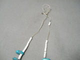 Rare Early Deposit Turquoise Vintage Native American Navajo White Heishi Necklace Old-Nativo Arts