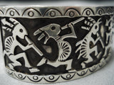 Amazing Vintage Navajo Sterling Silver Native American Kokpelli Bracelet Cuff-Nativo Arts