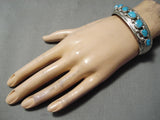 Fabulous Wil Benally Vintage Native American Navajo Sterling Silver Turquoise Bracelet-Nativo Arts