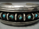 Museum Vintage Native American Navajo Bisbee Snake Eyes Turquoise Sterling Silver Bracelet-Nativo Arts