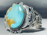Rare Easter Blue Turquoise Vintage Native American Navajo Sterling Silver Bracelet-Nativo Arts