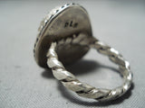 Spectacular Vintage Native American Navajo Blue Green Turquoise Sterling Silver Ring Old-Nativo Arts