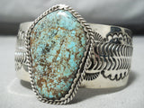 Rob Yellowhorse Vintage Native American Navajo Green Turquoise Sterling Silver Bracelet-Nativo Arts