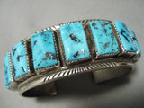 Important Native American Navajo Guild Vintage Native American Navajo Turquoise Sterling Silver Bracelet Old-Nativo Arts