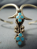 14k Gold Signed Vintage Native American Navajo Women's Turquoise Bracelet-Nativo Arts