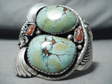Native American Important Francisco Gomez Turquoise Coral Sterling Silver Bracelet-Nativo Arts