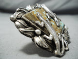 Big Lizard #8 Turquoise Sterling Silver Native American Ring-Nativo Arts