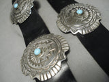 Heavy And Rare Vintage Native American Navajo Hubbell Trading Bead Sterling Silver Concho Belt-Nativo Arts