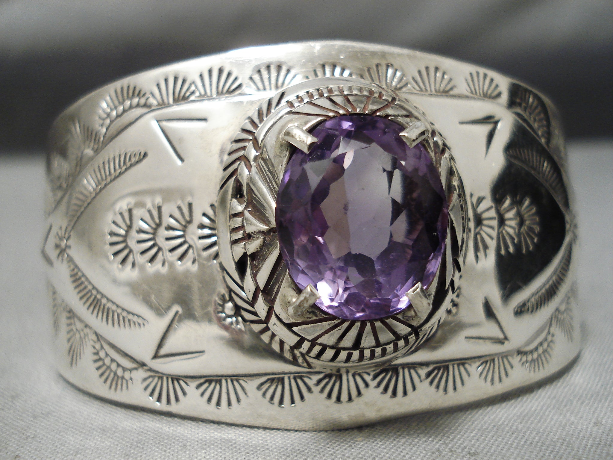 Mexican Vintage Silver Amethyst Cuff Bracelet, Hand Made Boho Hippie 925 store Silver Bracelet Size M, Unique Vintage Gift