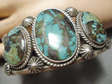 One Of The Best Vintage Native American Navajo Damale Turquoise Sterling Silver Bracelet Old-Nativo Arts