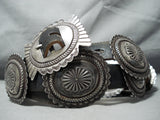 Old And Detailed!! Vintage Native American Navajo Repoussed Sterling Silver Concho Belt-Nativo Arts
