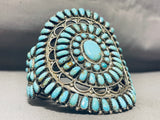 Intriguing Vintage Native American Navajo Turquoise Sterling Silver Bracelet Cuff-Nativo Arts