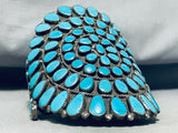 Monster Vintage Native American Navajo Turquoise Cluster Sterling Silver Bracelet-Nativo Arts