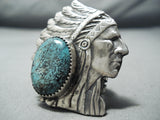 Impressive Navajo Spiderweb Turquoise Sterling Silver Ring Native American-Nativo Arts