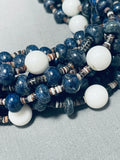 Native American Very Rare Rounded Lapis Rye Whitegoat Shell Heishi Necklace-Nativo Arts