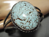 One Of The Best Vintage Native American Navajo #8 Turquoise Dome Sterling Silver Bracelet-Nativo Arts