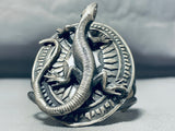 One Of The Most Detailed Native American Sterling Silver Gecko Bracelet-Nativo Arts