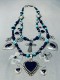 One Of Most Beautiful Vintage Southwestern Turquoise Sterling Silver Necklace-Nativo Arts