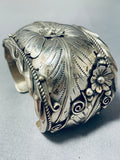 One Of The Best Ever Vintage Native American Navajo Leaf Sterling Silver Bracelet-Nativo Arts