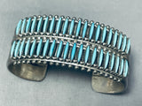 One Of The Best Vintage Native American Zuni Needle Turquoise Sterling Silver Bracelet-Nativo Arts