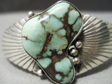 Opulent Vintage Native American Navajo Damale Turquoise Sterling Silver Bracelet Old-Nativo Arts