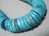 Very Rare Vintage Native American Navajo 'Graduating Turquoise' Sterling Silver Necklace-Nativo Arts