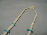 Early 1900's Vintage Native American Navajo Santo Domingo Shell Turquoise Necklace Old-Nativo Arts