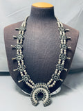 Most Unique Double Sided Vintage Native American Navajo Sterling Silver Squash Blossom Necklace-Nativo Arts