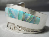 Very Important Vintage Native American Navajo Ivan Kee Pearl Sterling Silver Bracelet Cuff-Nativo Arts