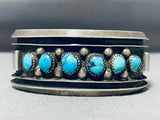 Astounding Vintage Native American Navajo Kingman Turquoise Sterling Silver Bracelet-Nativo Arts
